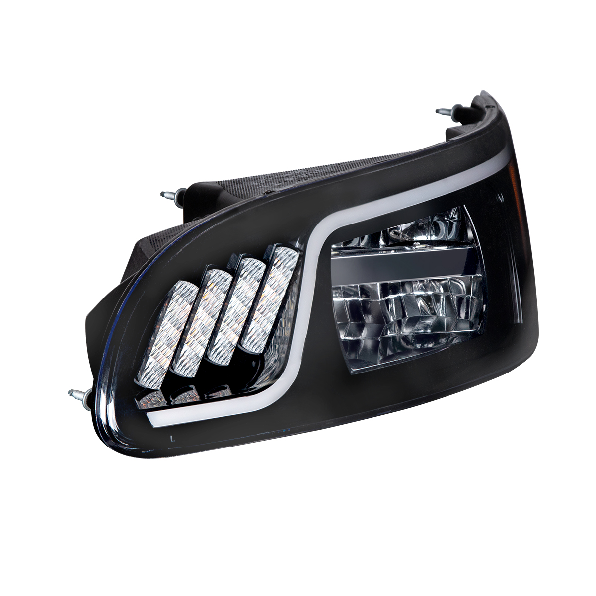 Black LED Headlight With LED Turn, Position, & DRL For Peterbilt 386 (2005-2015) & 387 (1999-2010)- Driver - Thumbnail 6
