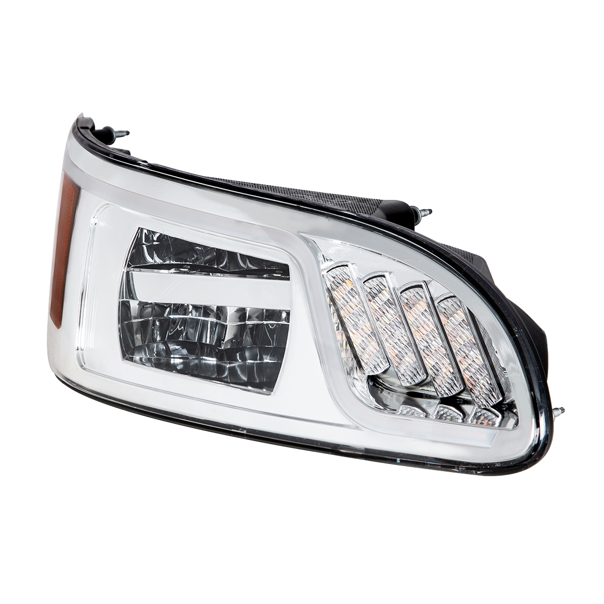 Chrome LED Headlight With LED Turn, Position, & DRL For Peterbilt 386(2005-2015) & 387(1999-2010)- Passenger - Thumbnail 6