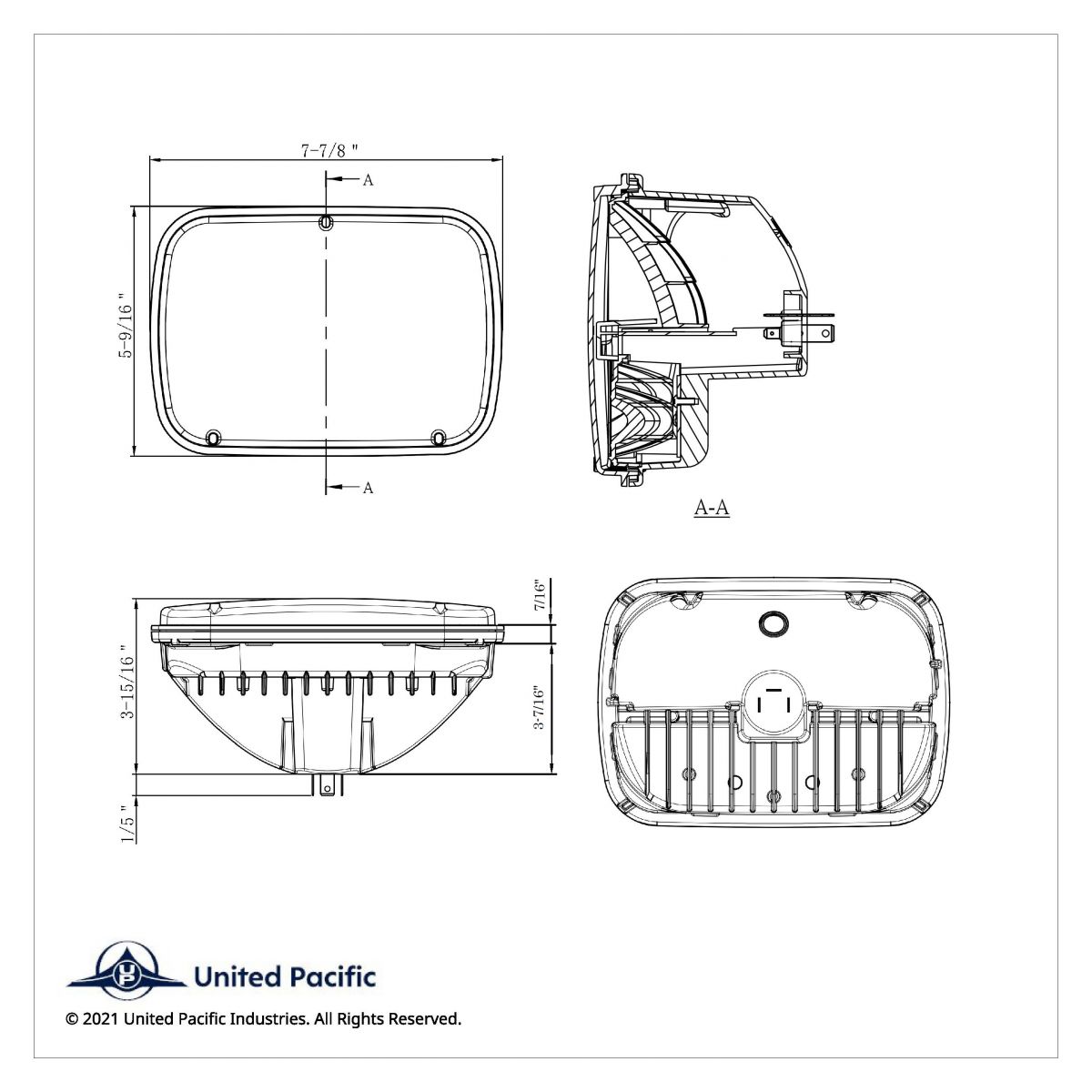 ULTRALIT - High Power LED 5" X 7" Headlight With Polycarbonate Lens & Housing - Thumbnail 7