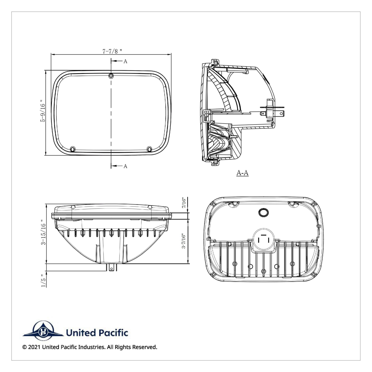 ULTRALIT - High Power LED 5" X 7" Headlight With Polycarbonate Lens & Housing - Thumbnail 9