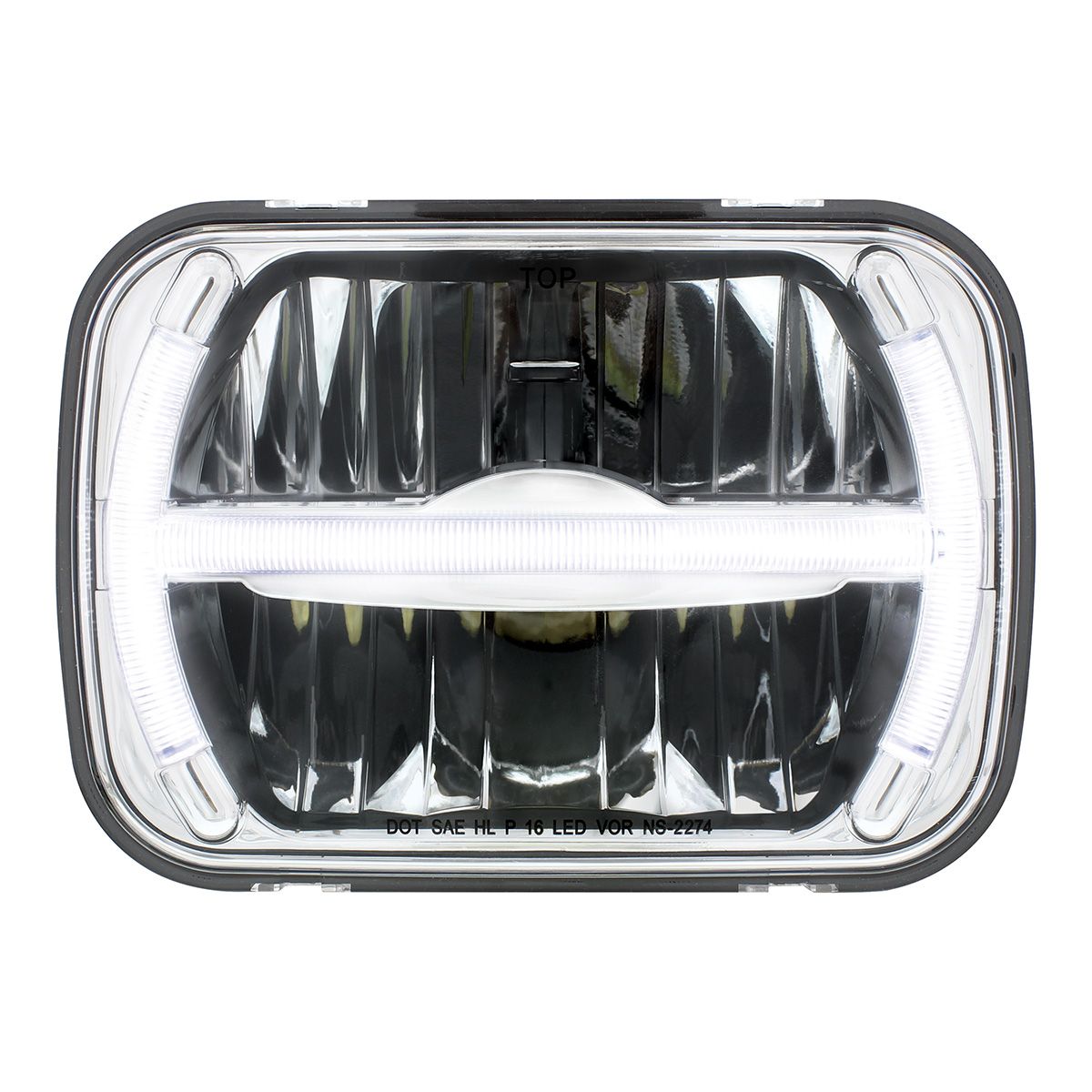 ULTRALIT - 7 LED 5" X 7" Rectangular Headlight With LED Light Bar