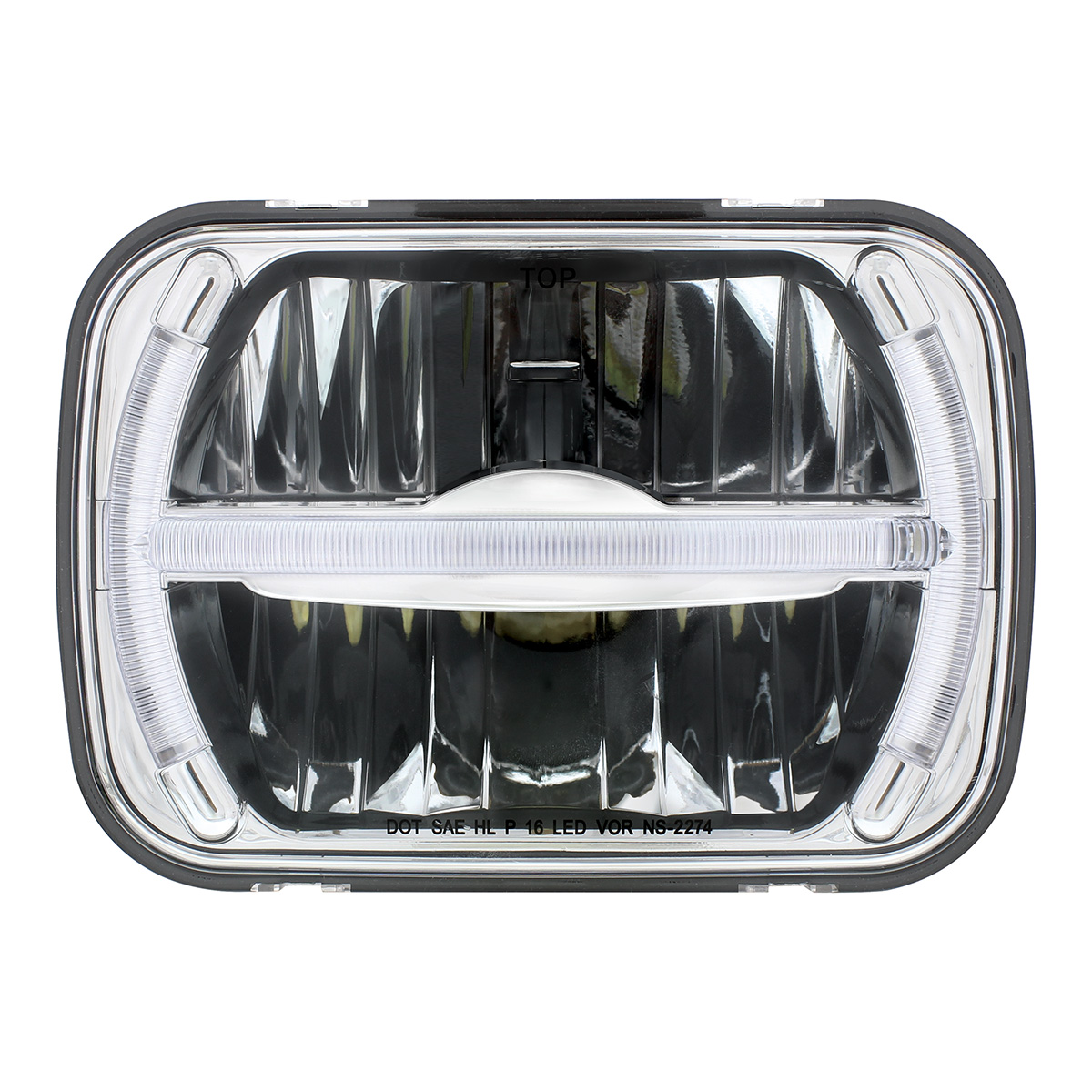 ULTRALIT - 7 LED 5" X 7" Rectangular Headlight With LED Light Bar - Thumbnail 2