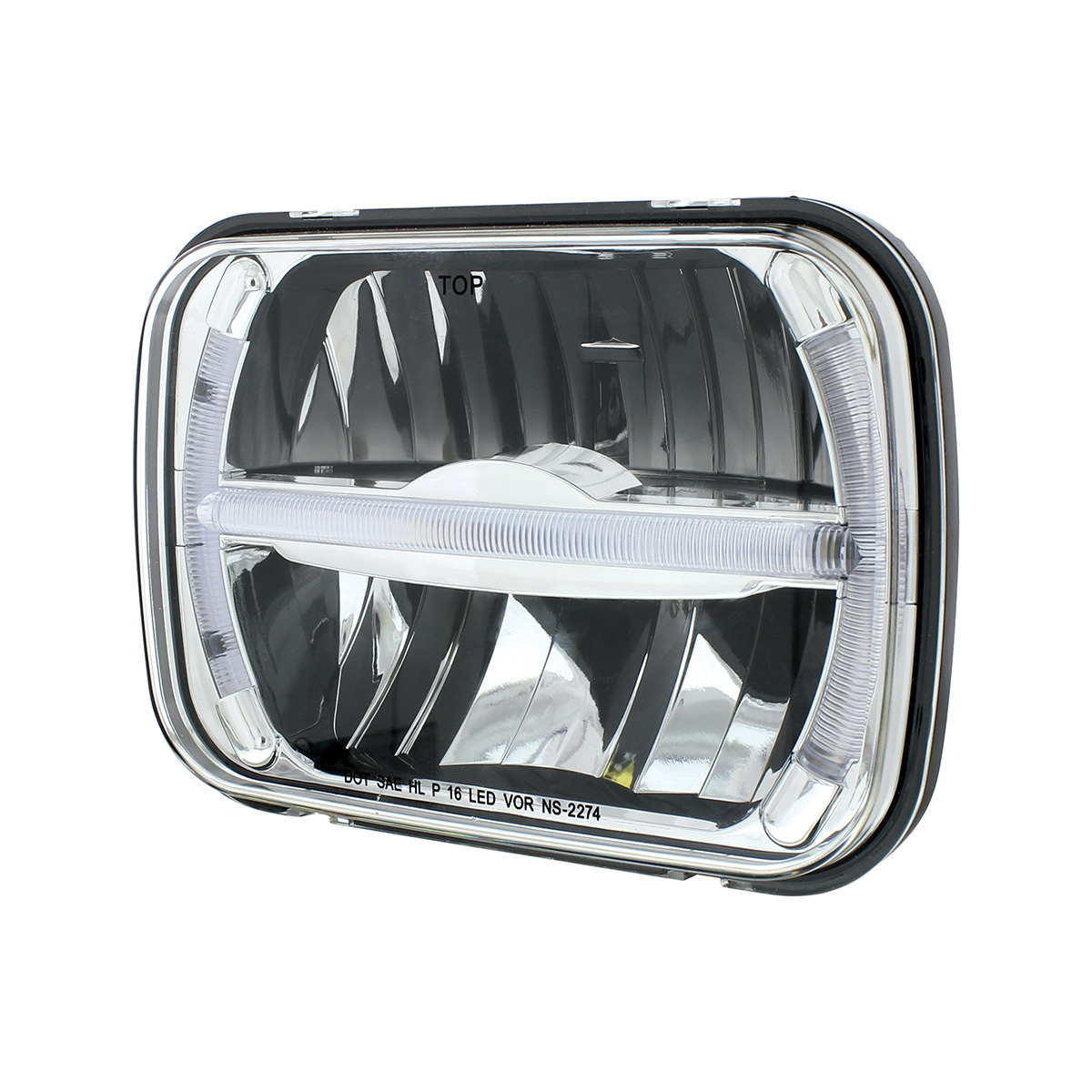 ULTRALIT - 7 LED 5" X 7" Rectangular Headlight With LED Light Bar - Thumbnail 4