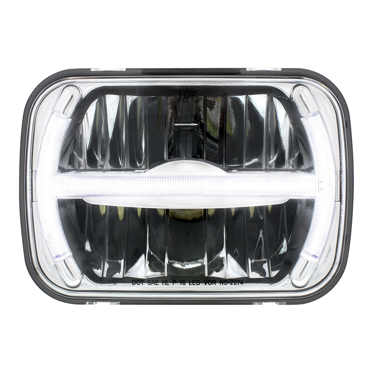 ULTRALIT - 7 LED 5" X 7" Rectangular Headlight With LED Light Bar - Thumbnail 9