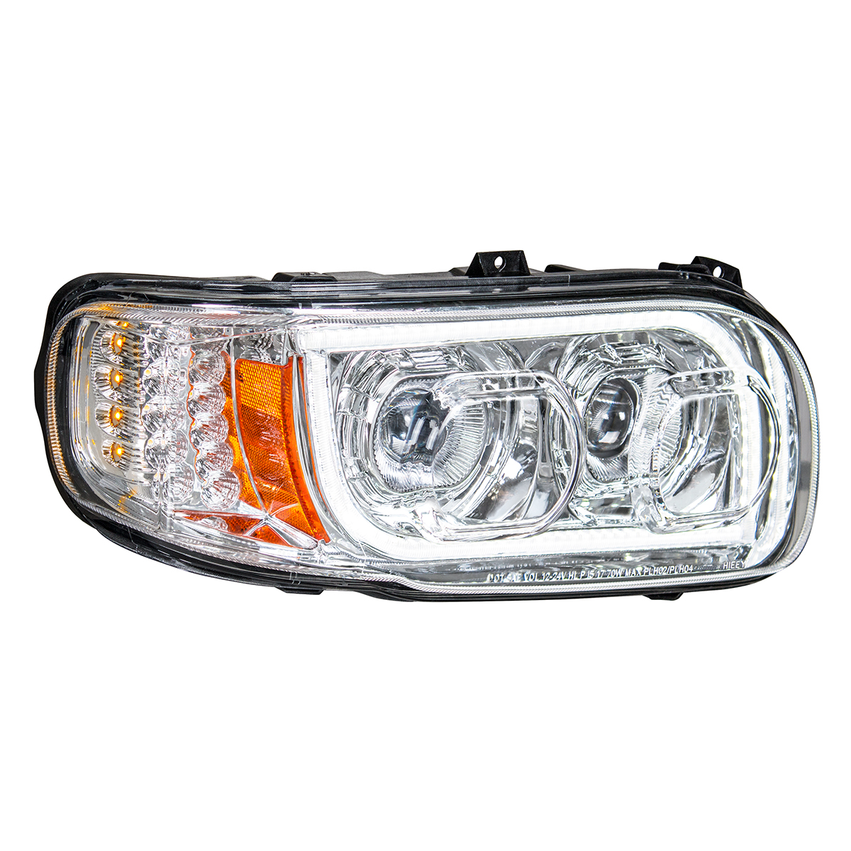 High Power LED Chrome Headlight With 16 LED Turn & 57 LED Bar For 2008-2024 Peterbilt 389- Passenger - Thumbnail 2
