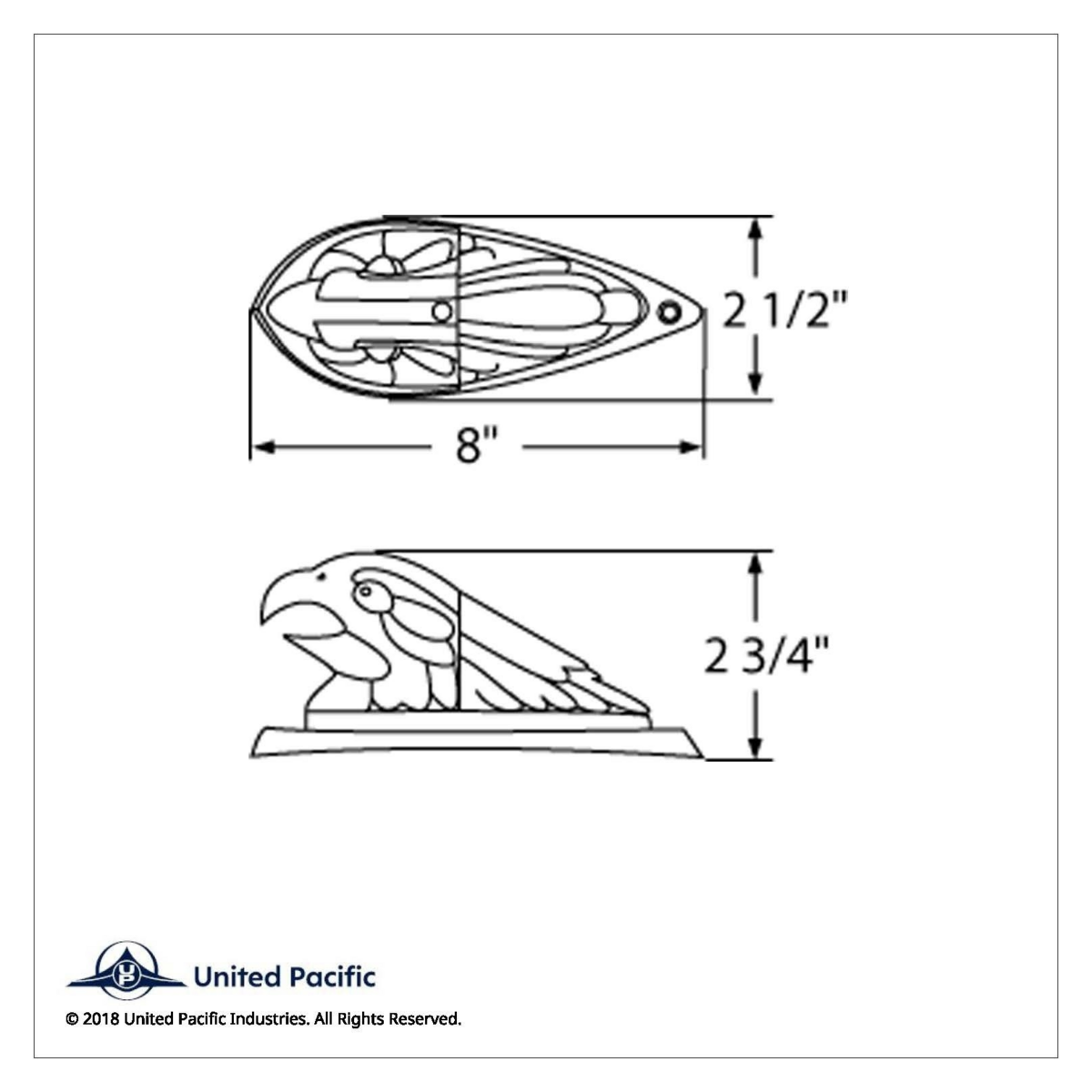 Illuminated Eagle's Head Cab Light - Amber - Thumbnail 4