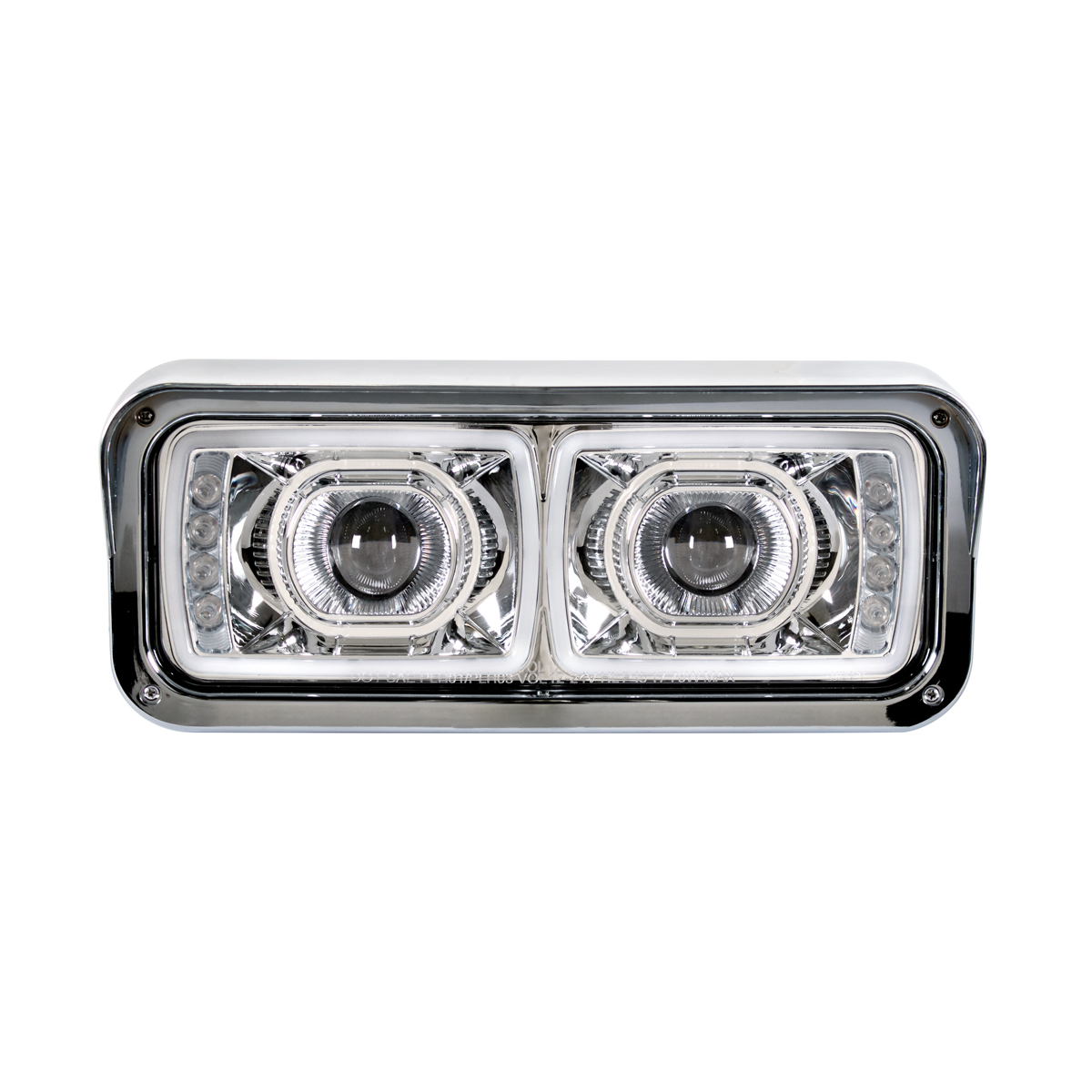 High Power LED "Chrome" Projection Headlight With LED Turn Signal & Position Light Bar - Driver - Thumbnail 2
