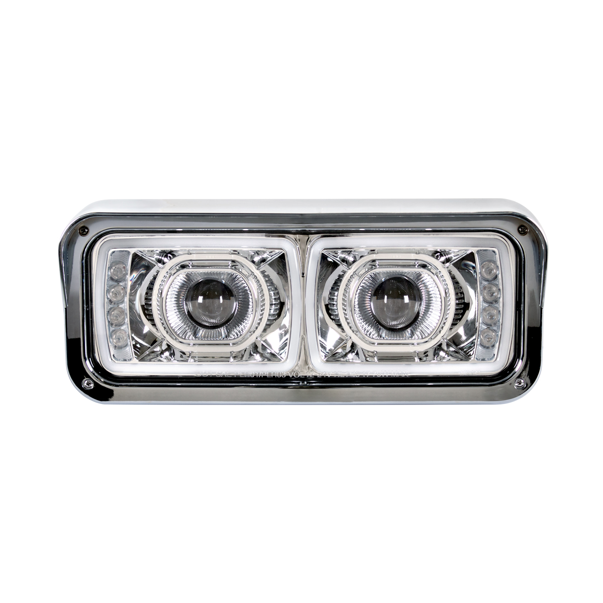 High Power LED "Chrome" Projection Headlight With LED Turn Signal & Position Light Bar - Passenger - Thumbnail 2