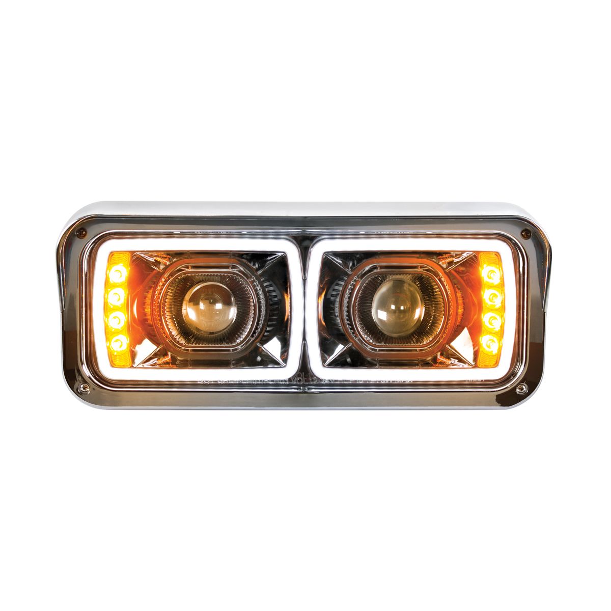 High Power LED "Blackout" Projection Headlight With LED Turn Signal & Position Light Bar - Passenger