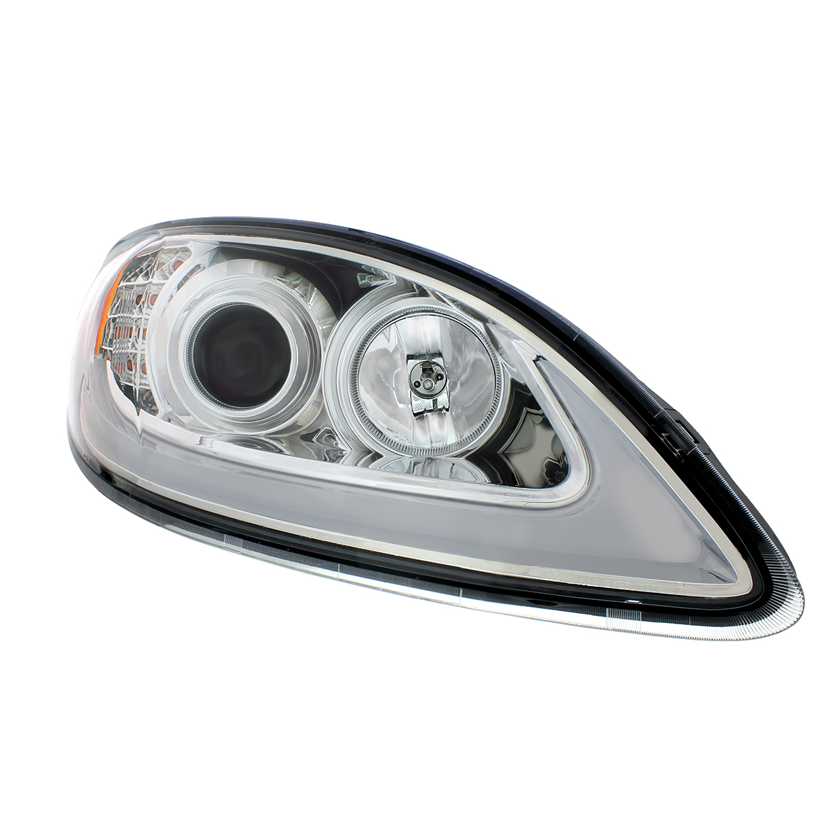 Chrome Projection Headlight With LED Turn Signal & Light Bar For 2006-2017 International Prostar - Passenger - Thumbnail 4