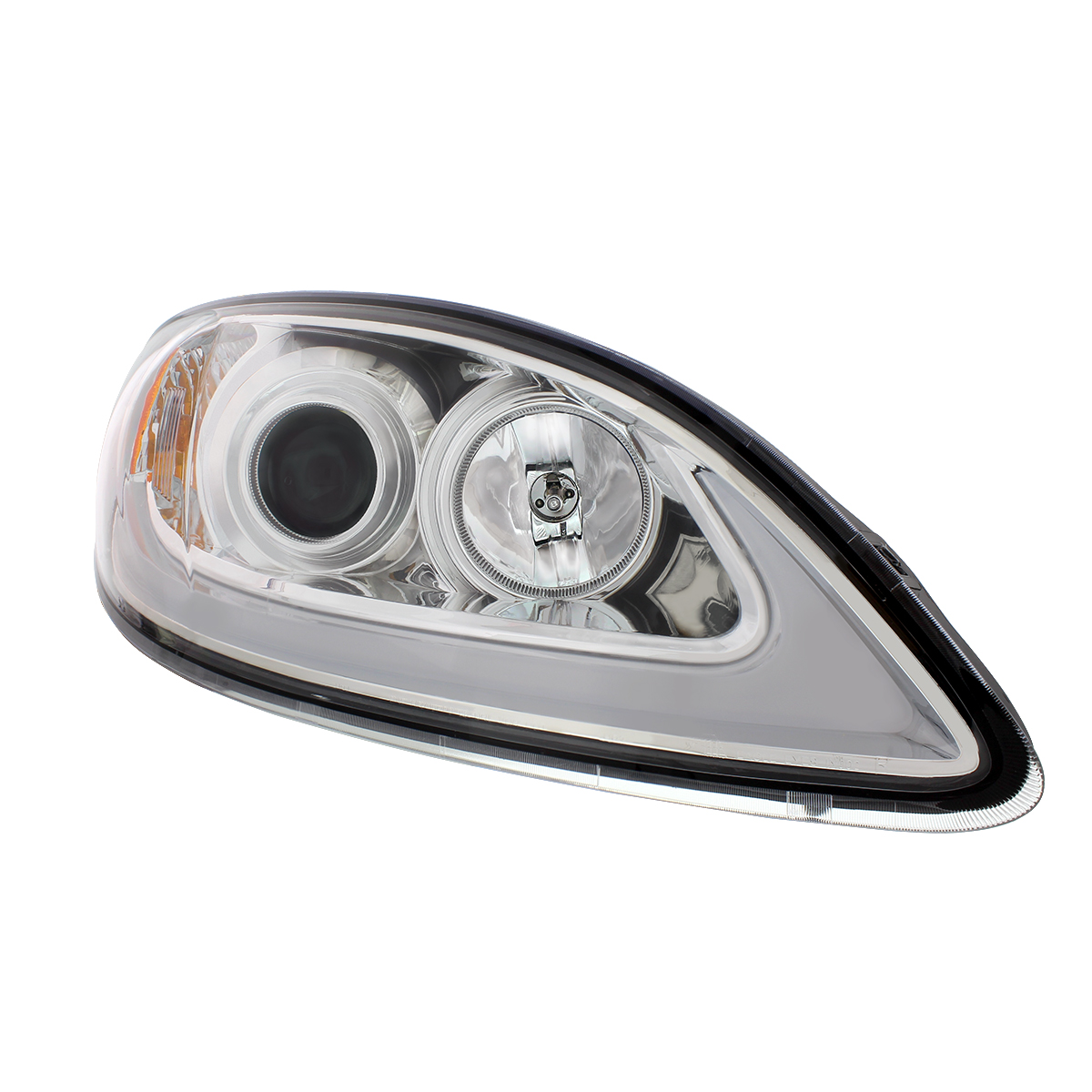Chrome Projection Headlight With LED Light Bar For 2006-2017 International Prostar - Passenger - Thumbnail 4