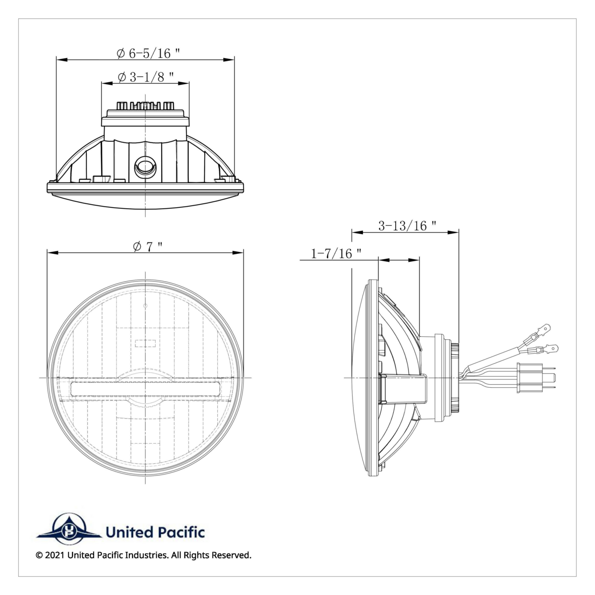 ULTRALIT - 7" High Power LED Headlight With White LED Position Light Bar - Thumbnail 9