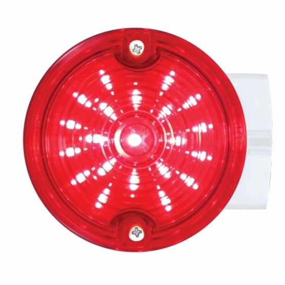 21 LED 3-1/4" Signal Light For Harley Motorcycle With Housing - Red LED/Red Lens