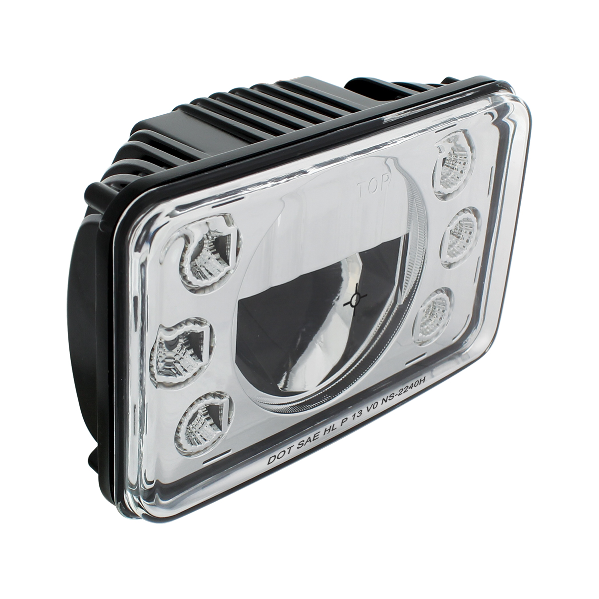 ULTRALIT - 4" X 6" LED Headlight With Dual Function 6 Amber LED Position Lights - High Beam - Thumbnail 4