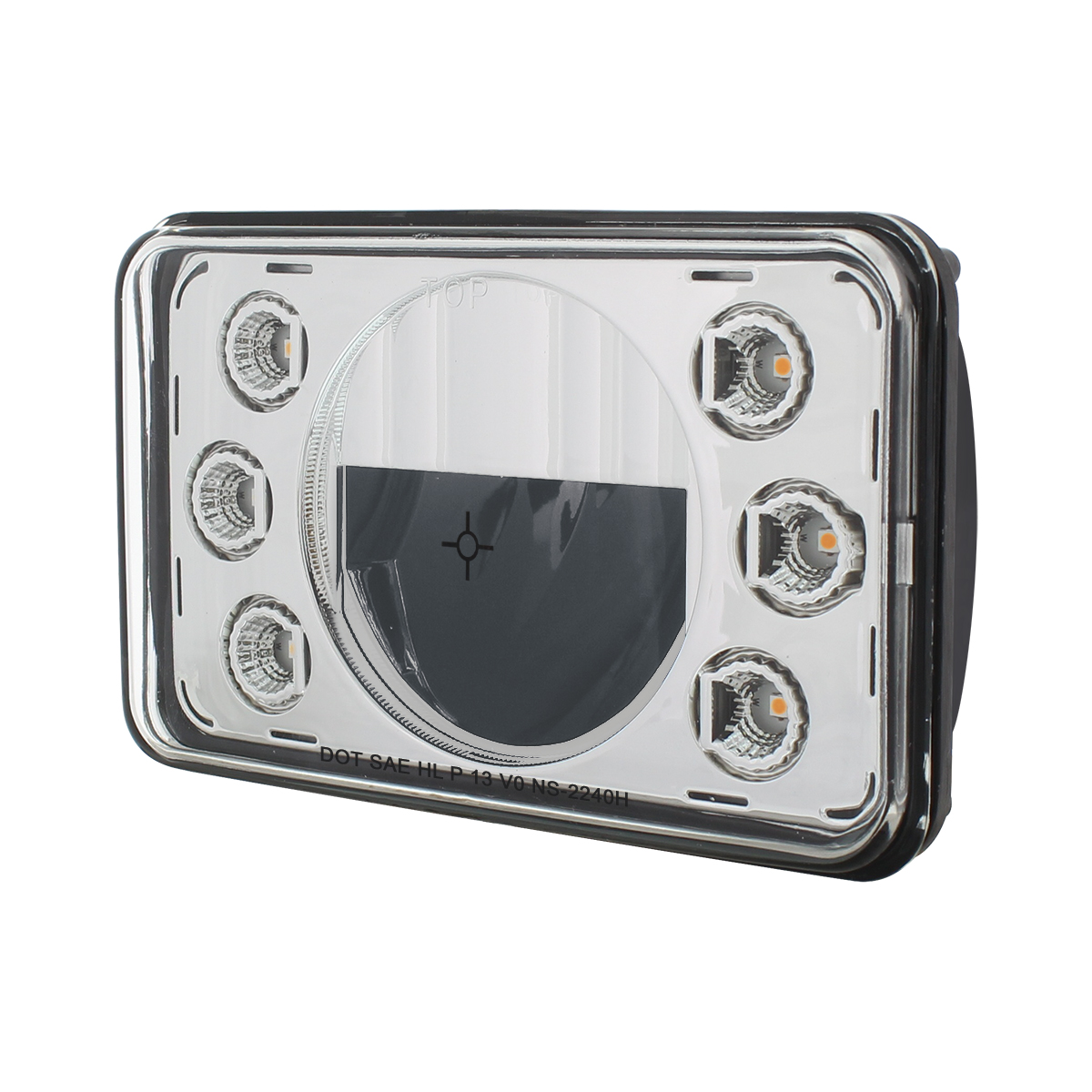 ULTRALIT - 4" X 6" LED Headlight With Dual Function 6 Amber LED Position Lights - High Beam - Thumbnail 6