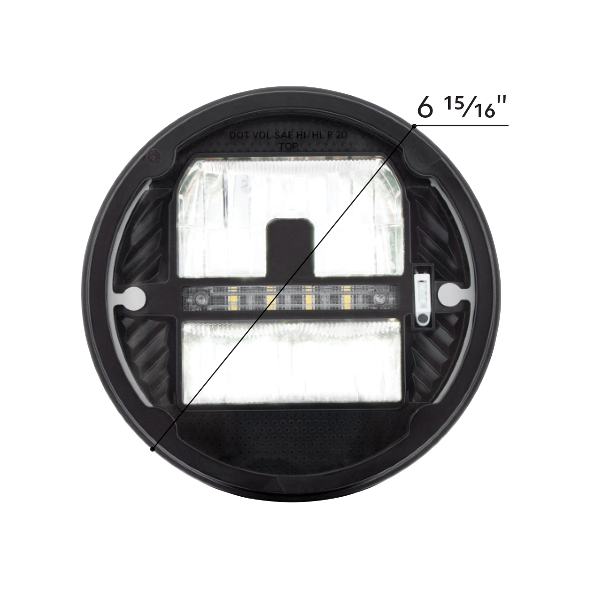 ULTRALIT - Heated 7" LED Headlight With White Position Light - Thumbnail 7