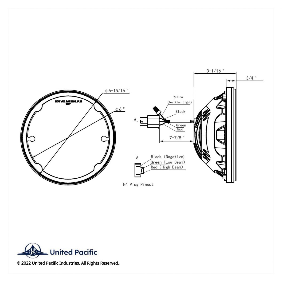 ULTRALIT - Heated 7" LED Headlight With White Position Light - Thumbnail 9