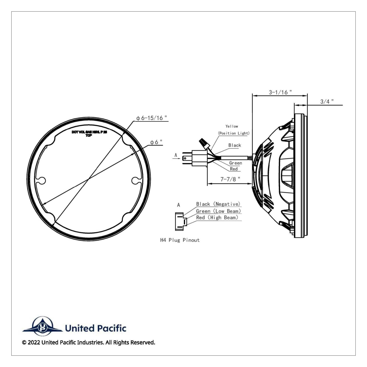ULTRALIT - Heated 7" LED Headlight With White Position Light - Thumbnail 10