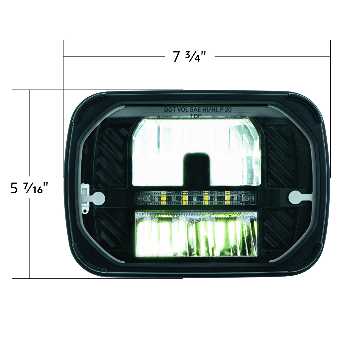 ULTRALIT - Heated 5"X7" LED Headlight With White Position Light - Thumbnail 11