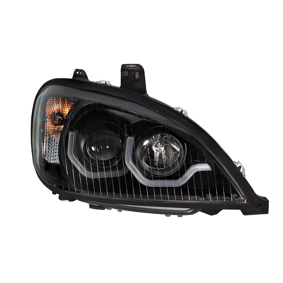 Blackout Projection Headlight With LED Position Light For 2001-2020 Freightliner Columbia - Passenger - Thumbnail 2