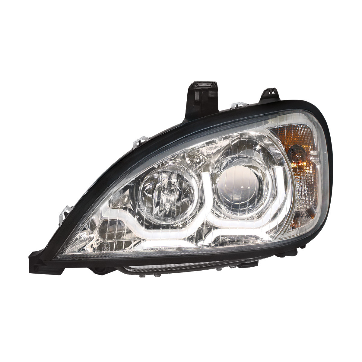 Chrome Projection Headlight With LED Position Light For 2001-2020 Freightliner Columbia - Driver - Thumbnail 6