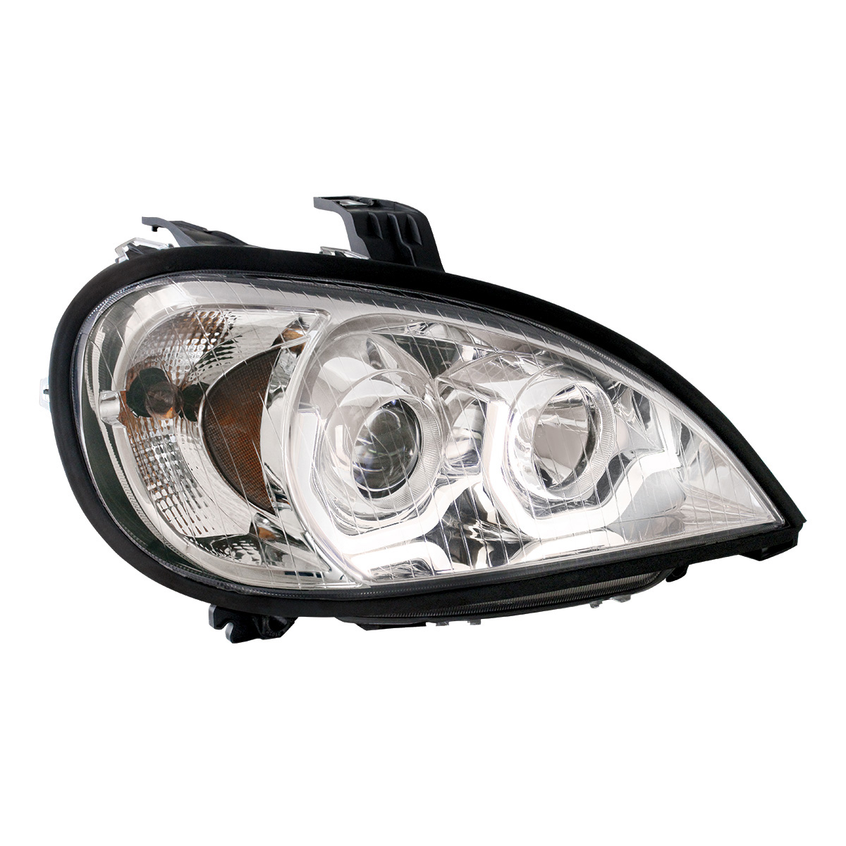 Chrome Projection Headlight With LED Position Light For 2001-2020 Freightliner Columbia - Passenger - Thumbnail 3