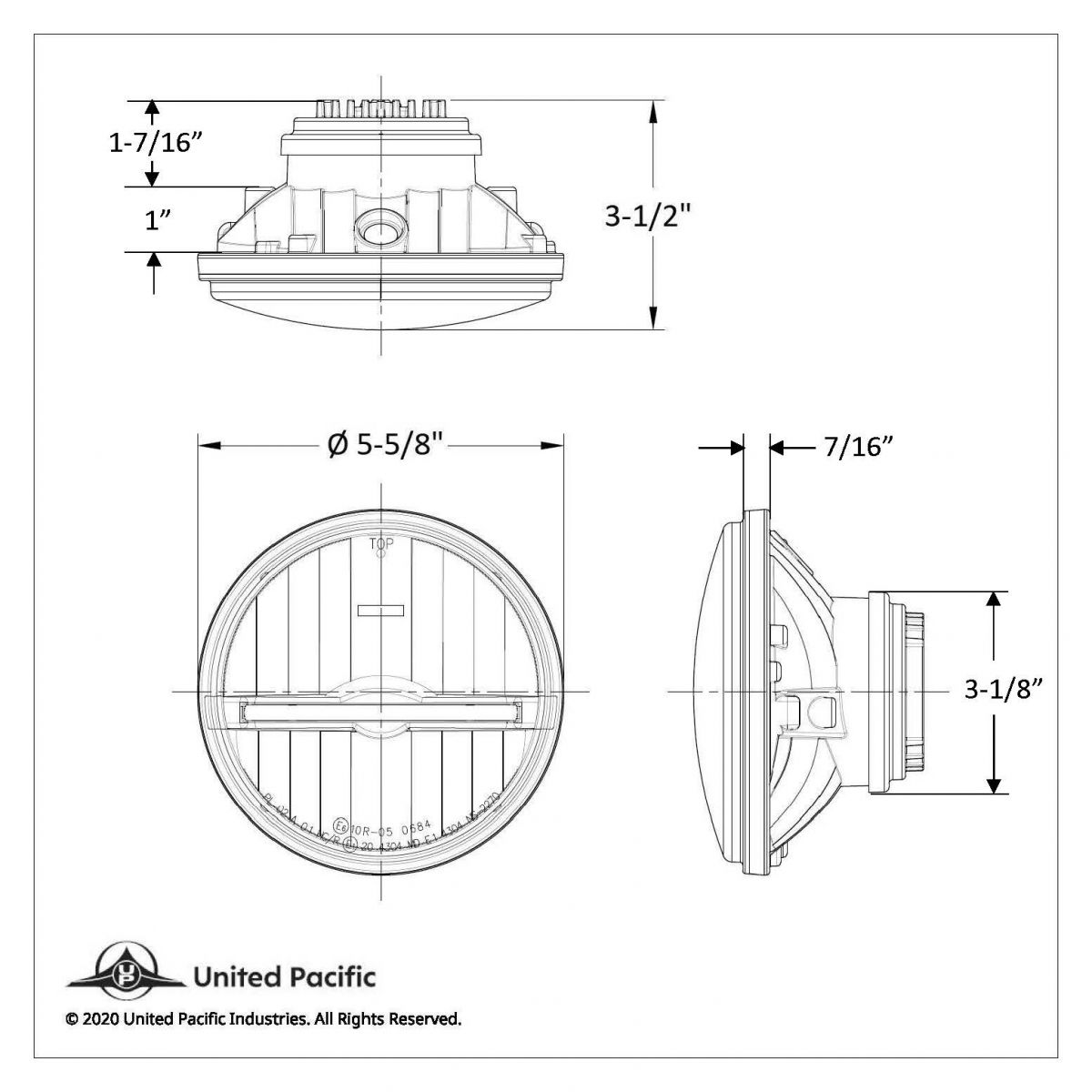 ULTRALIT - 9 LED 5-3/4" LED Headlight With Amber LED Position Light Bar - Thumbnail 7