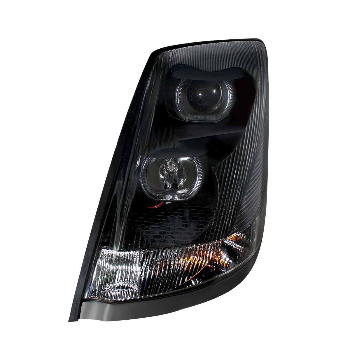 Blackout Projection Headlight With White LED Light Bar For 2003-2017 Volvo VN/VNL - Driver - Thumbnail 4