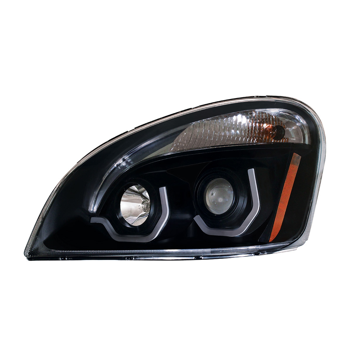 Blackout Projection Headlight With White LED Position Light For 2008-2017 Freightliner Cascadia - Driver - Thumbnail 2