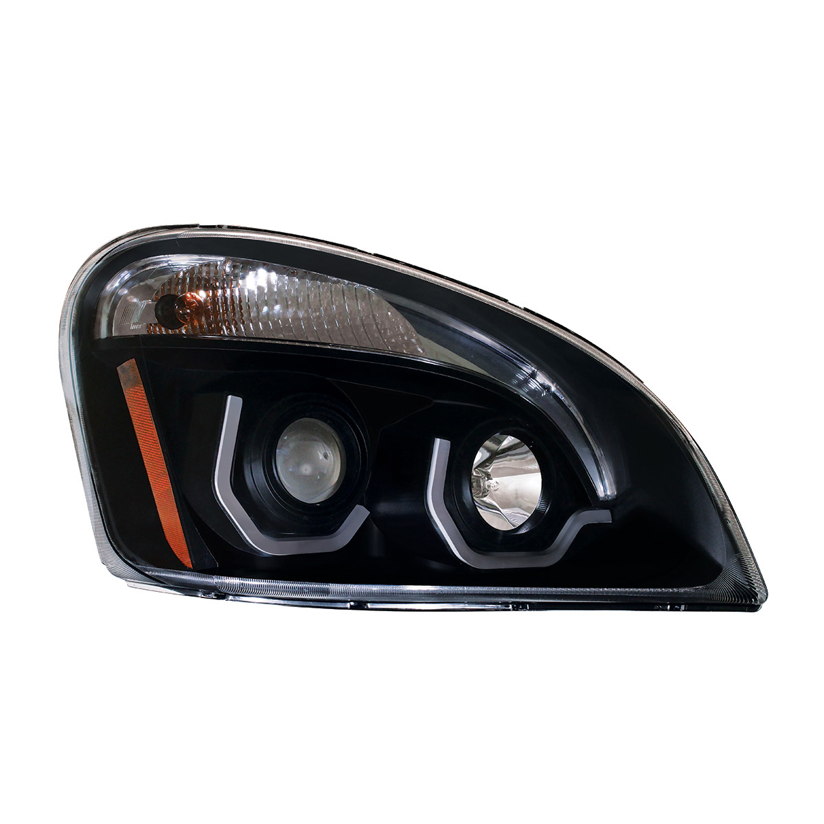 Blackout Projection Headlight With White LED Position Light For 2008-2017 Freightliner Cascadia - Passenger - Thumbnail 2