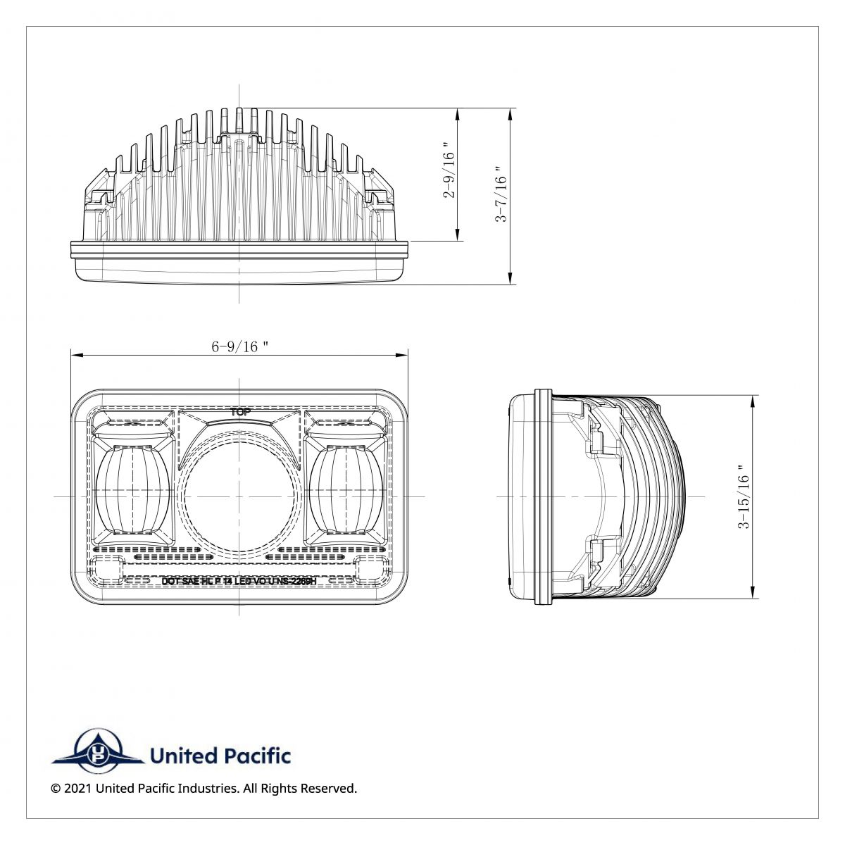 ULTRALIT - 11 High Power LED 4" X 6" Projection Headlight - High Beam - Thumbnail 7