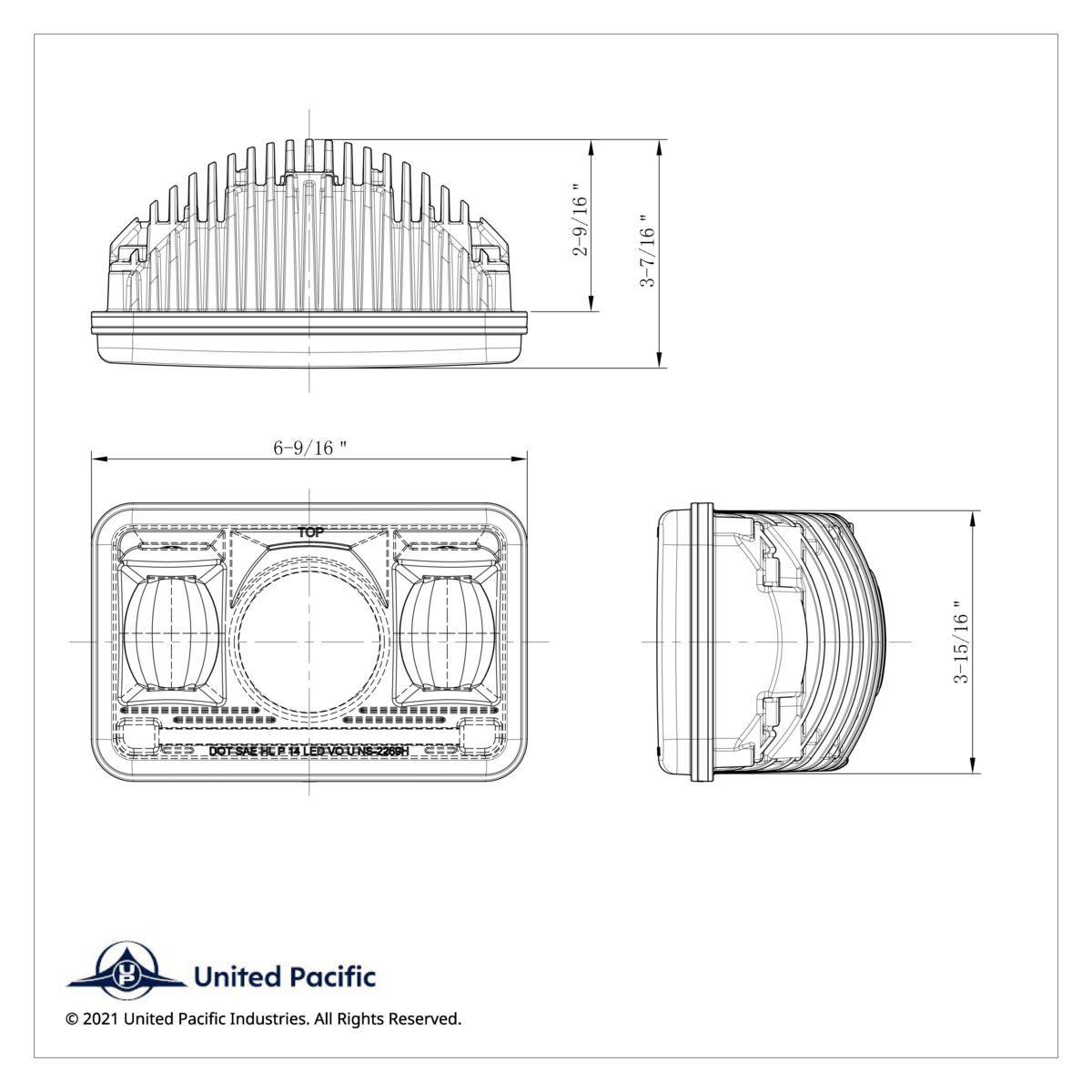 ULTRALIT - 11 High Power LED 4" X 6" Projection Headlight - High Beam - Thumbnail 9