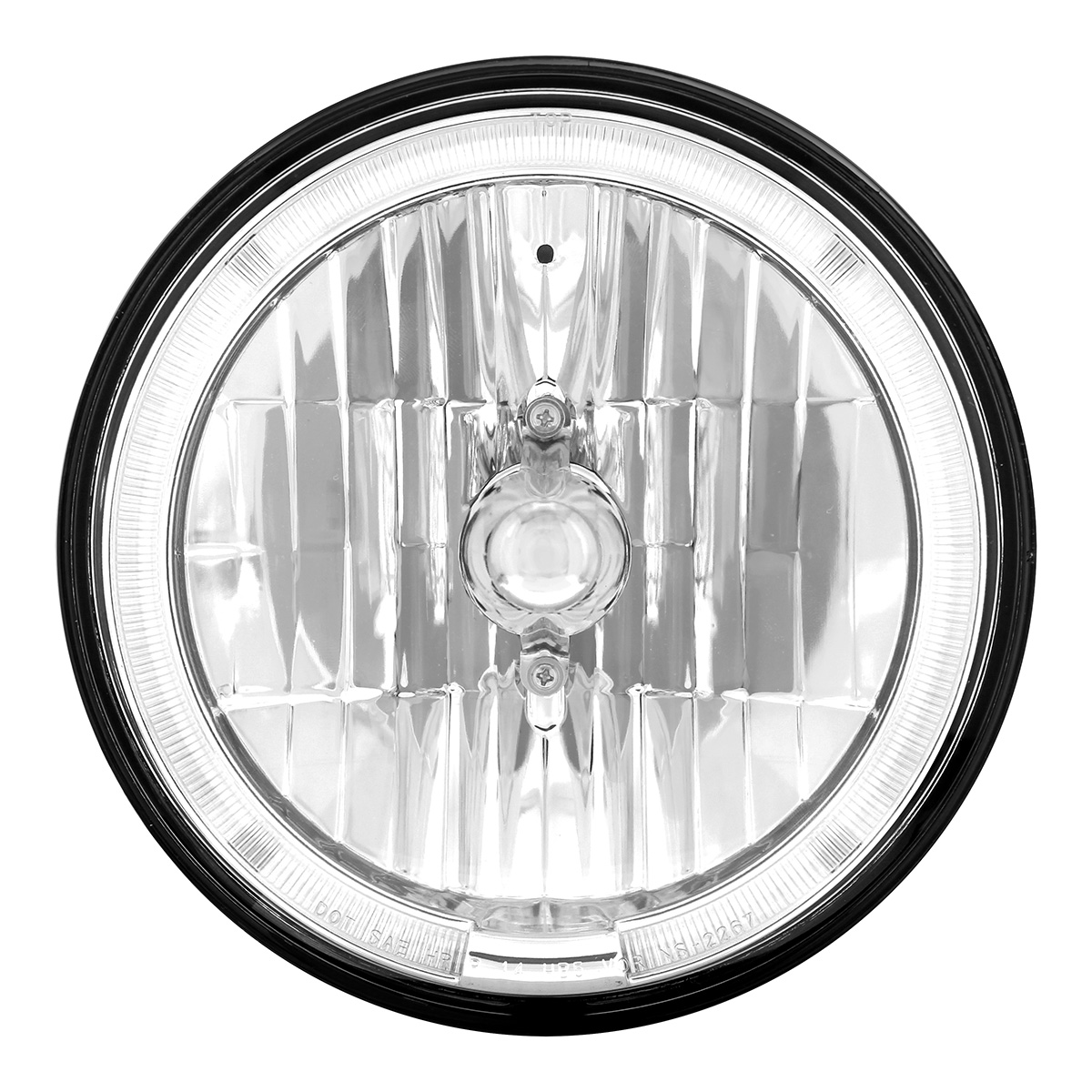 7" Crystal Headlight With Amber LED Halo Ring - Thumbnail 2