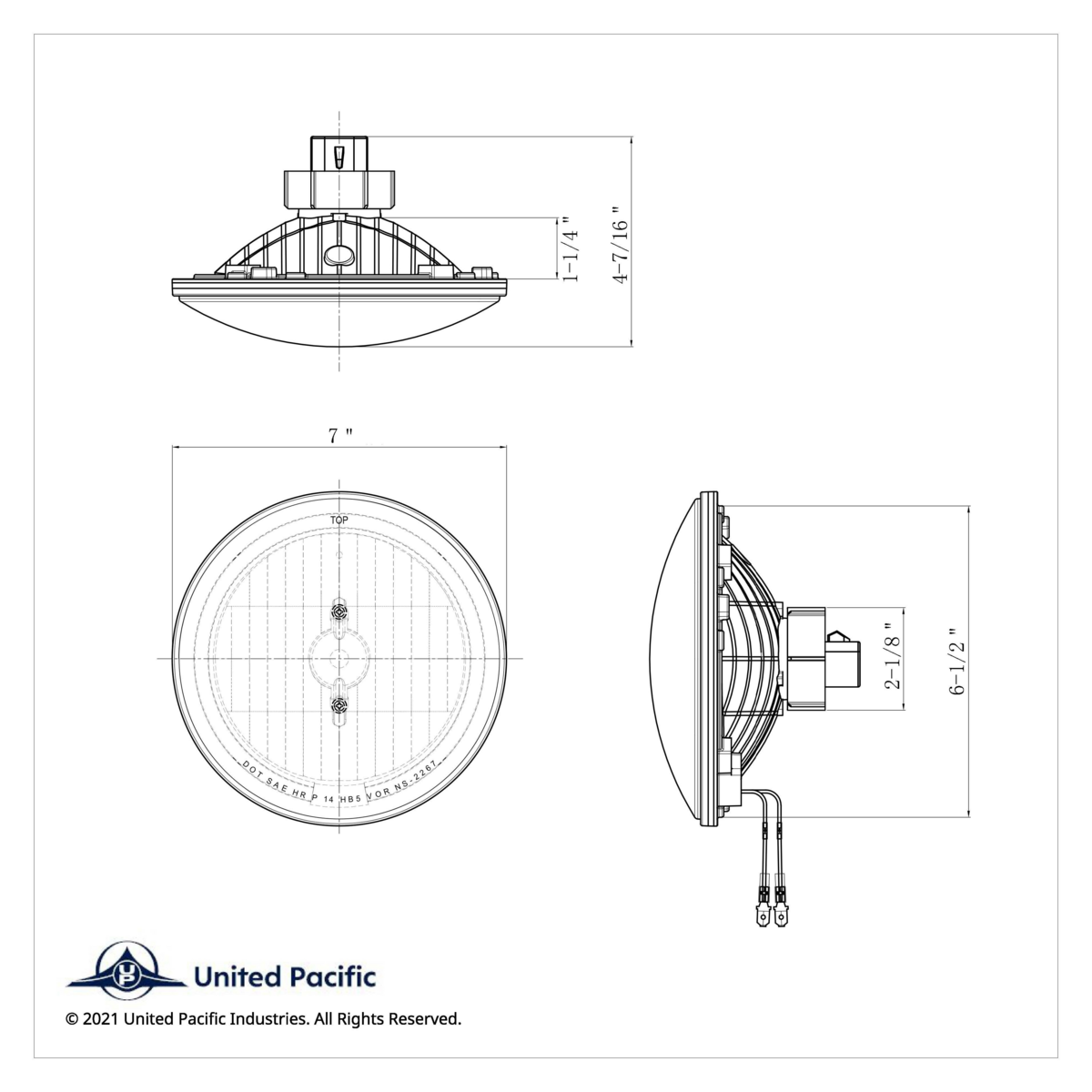7" Crystal Headlight With Amber LED Halo Ring - Thumbnail 9
