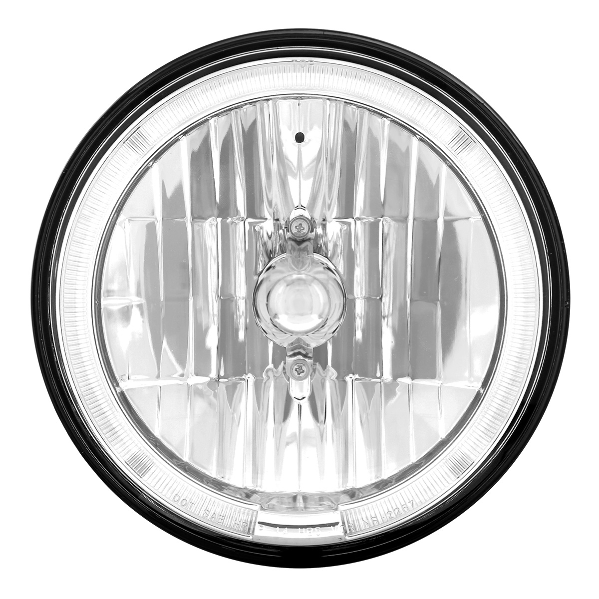 7" Crystal Headlight With White LED Halo Ring - Thumbnail 2