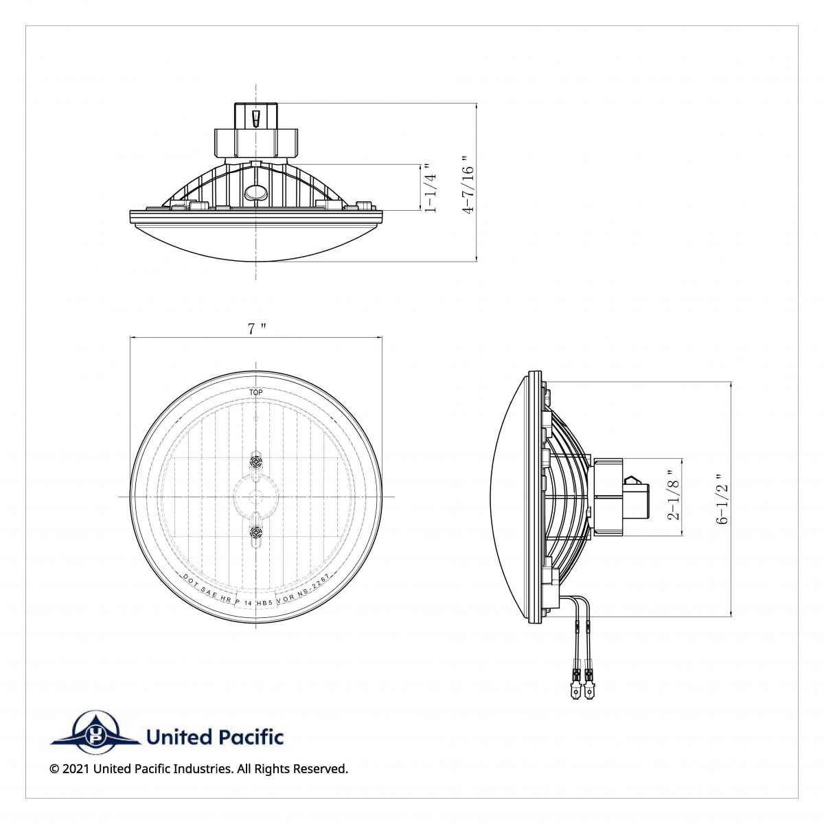 7" Crystal Headlight With White LED Halo Ring - Thumbnail 6