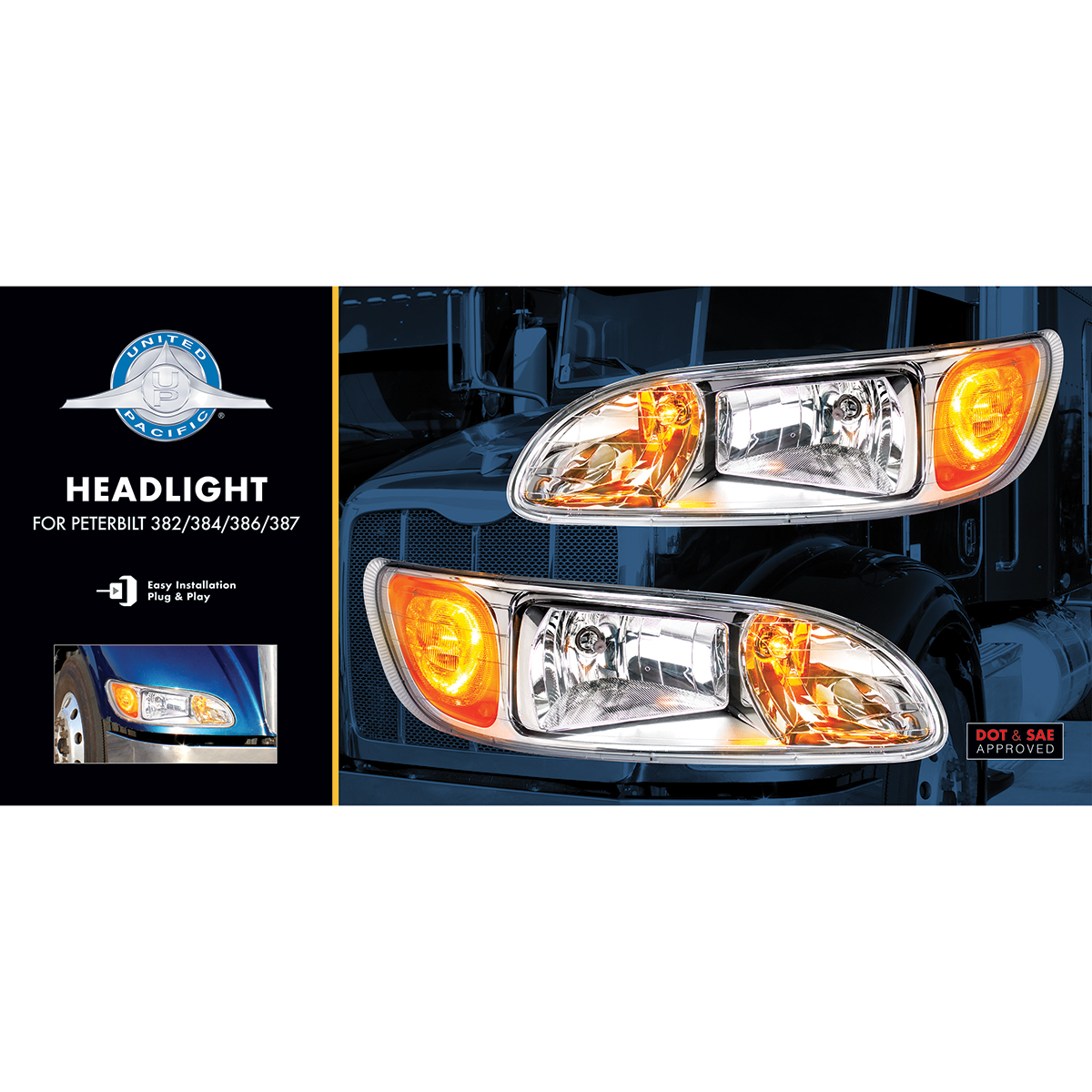 Headlight For 2008+ Peterbilt 382/384/386/387 - Passenger - Thumbnail 7
