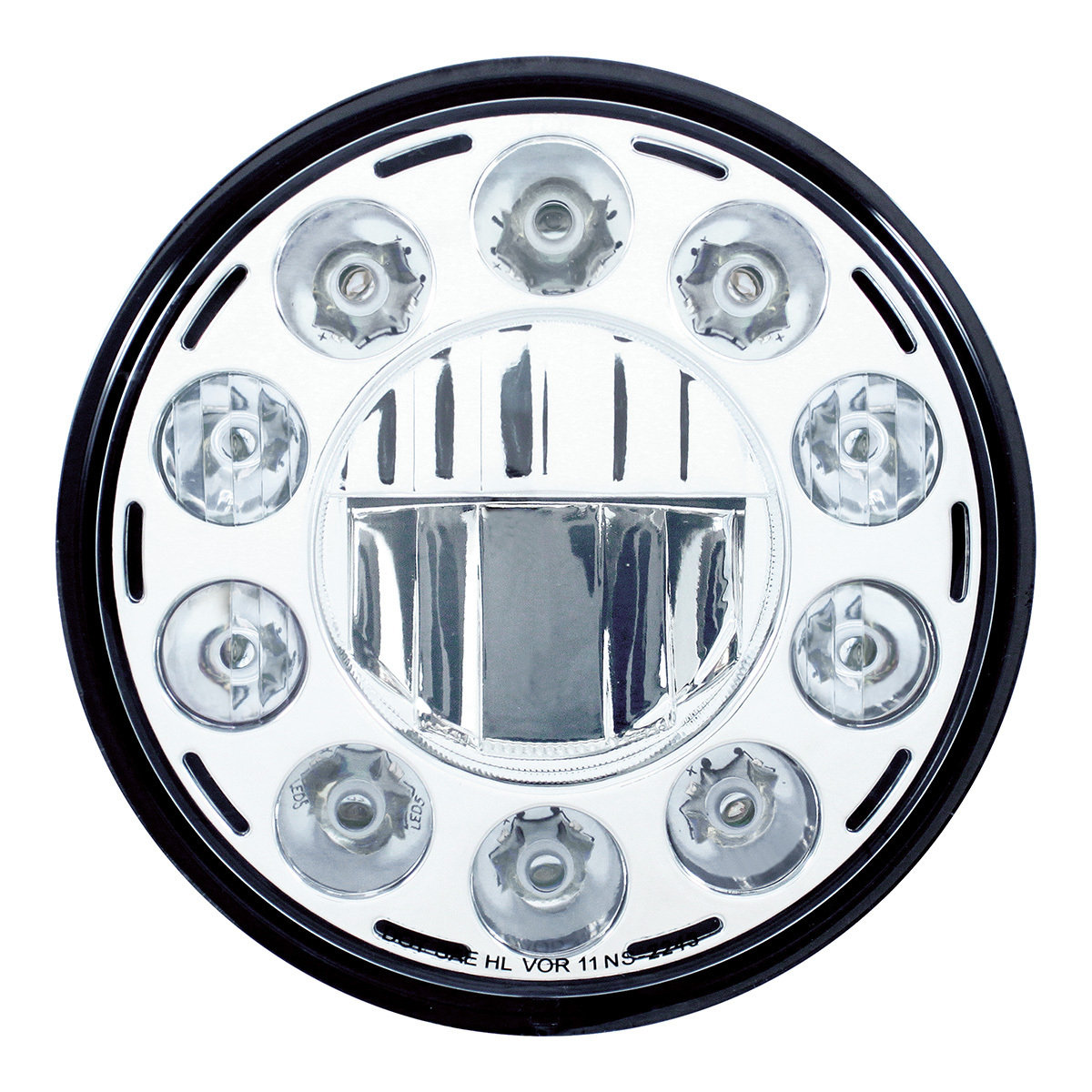 ULTRALIT - 11 High Power LED 7" Crystal Headlight - Chrome - Thumbnail 7