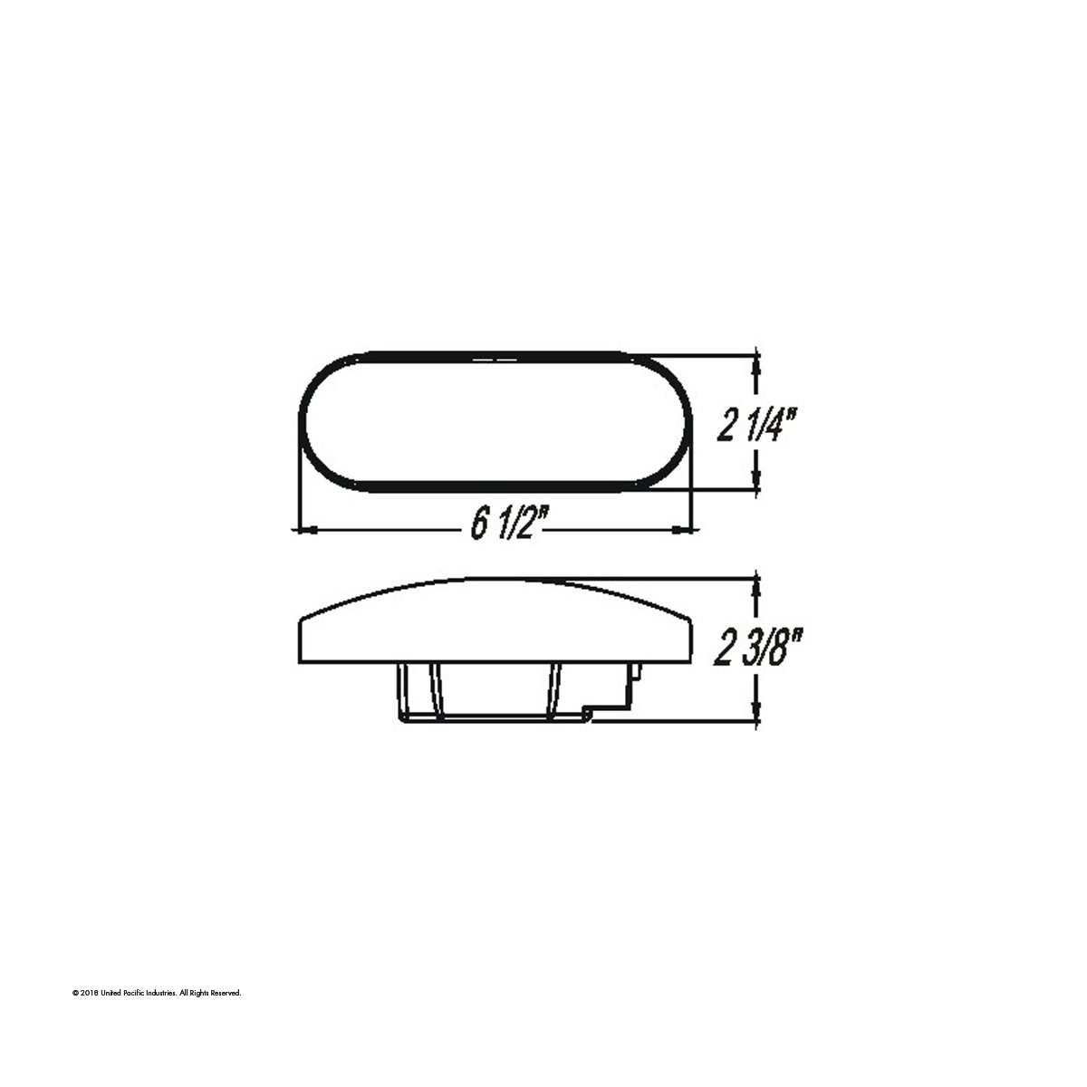 6" Oval Turn Signal Light - Amber Lens - Thumbnail 5