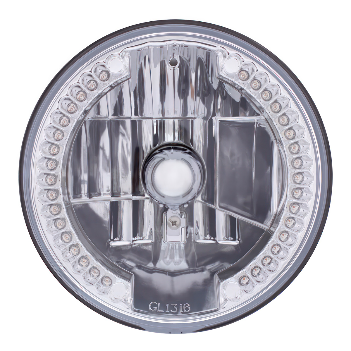 7" Crystal Headlight With 34 Amber LED Position Light - Thumbnail 2