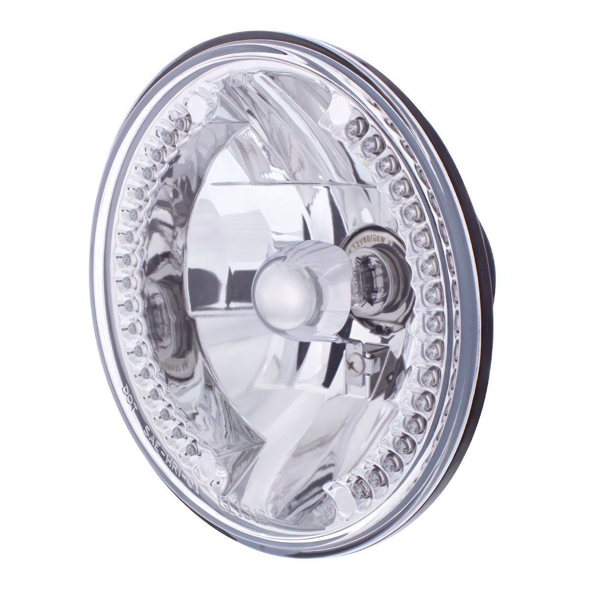 7" Crystal Headlight With 34 Amber LED Position Light - Thumbnail 4