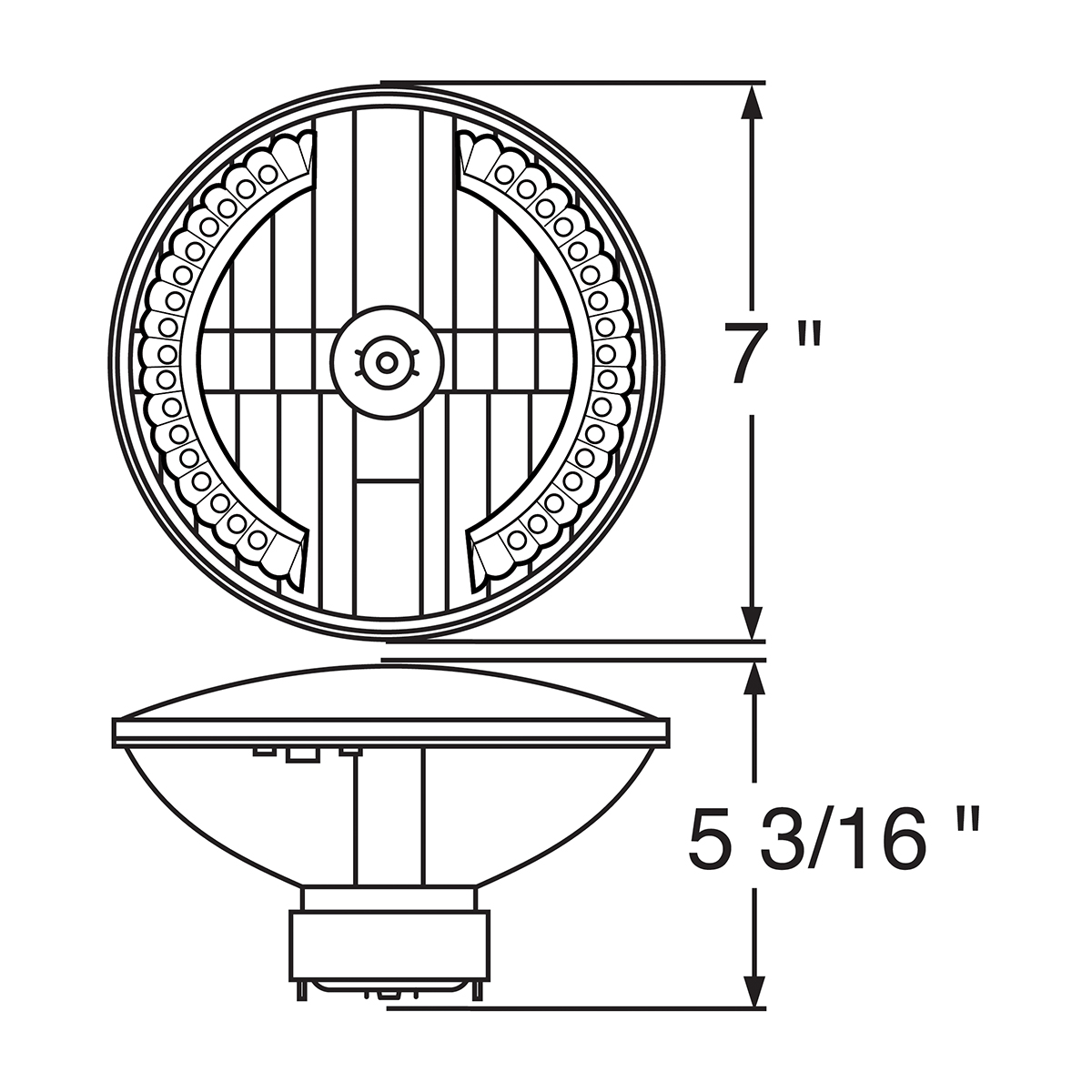 7" Crystal Headlight With 34 Amber LED Position Light - Thumbnail 8
