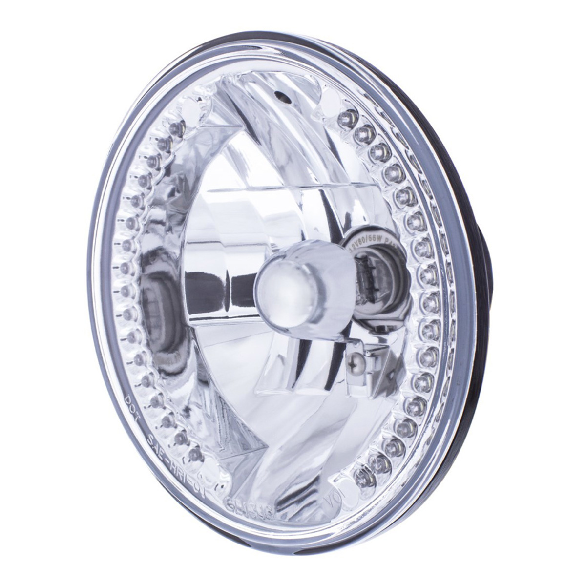 7" Crystal Headlight With 34 White LED Position Light - Thumbnail 4