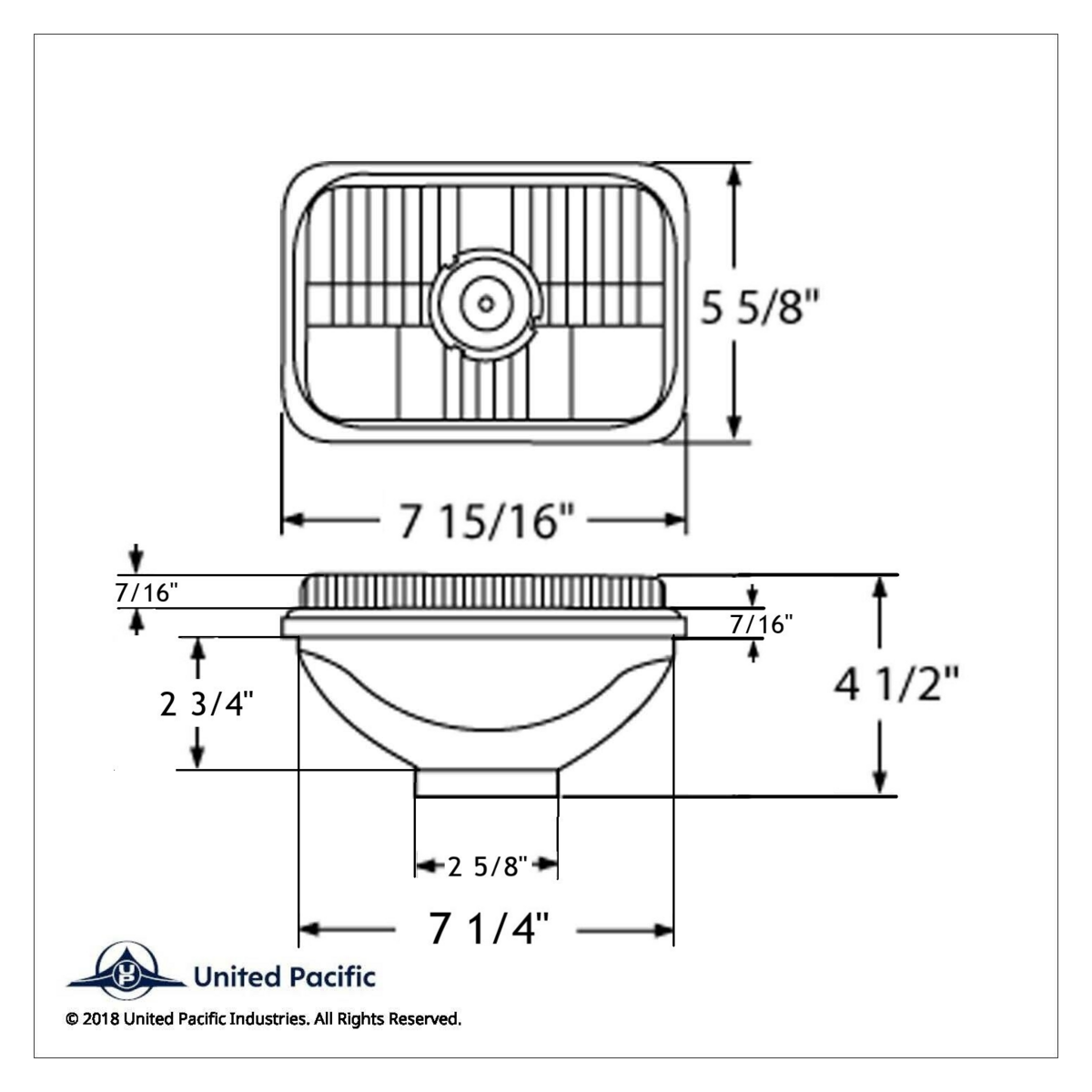 5" X 7" Crystal Rectangular Headlight, Glass Lens - Thumbnail 7