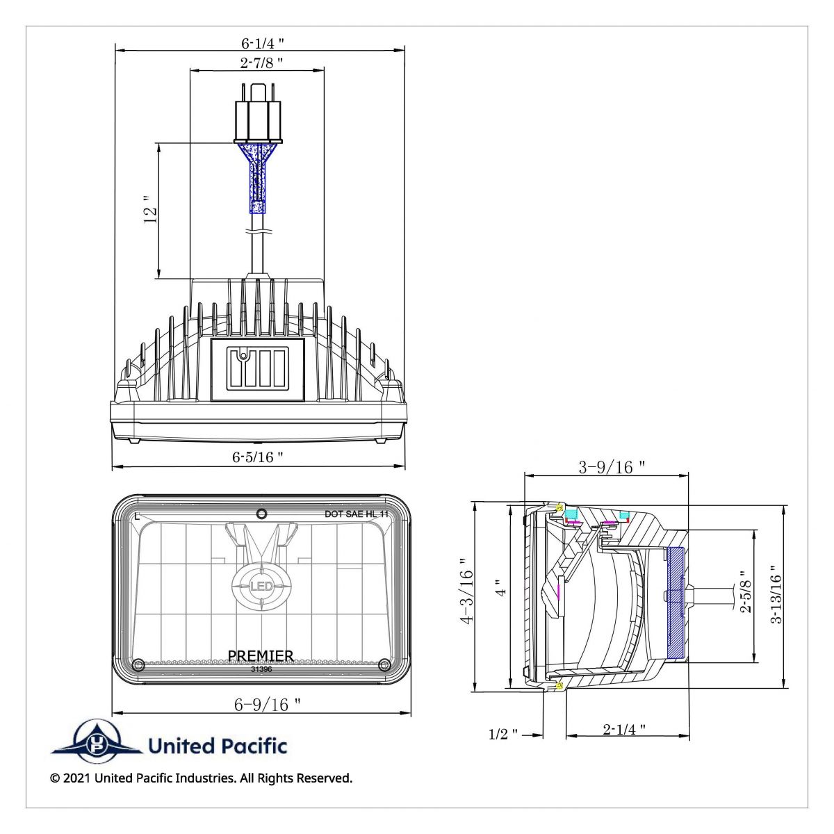 ULTRALIT - Single High Power CREE LED 4" X 6" Headlight - Low Beam - Thumbnail 8