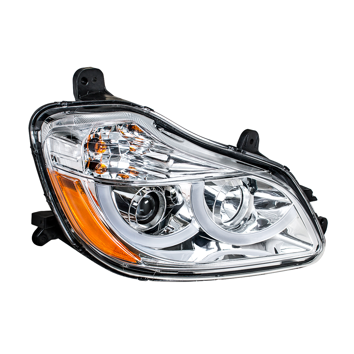 Chrome Projection Headlight With LED Position Light For 2013-2021 Kenworth T680 - Passenger - Thumbnail 2