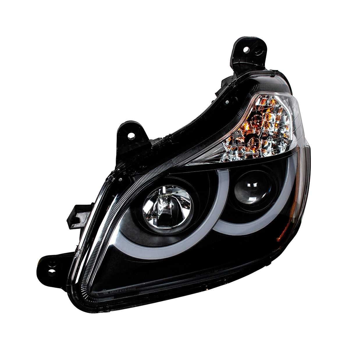 Black Projection Headlight With LED Position Light For 2013-2021 Kenworth T680 - Driver - Thumbnail 4