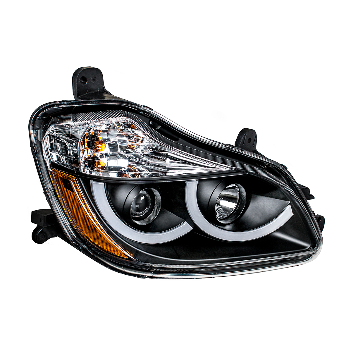 Black Projection Headlight With LED Position Light For 2013-2021 Kenworth T680 - Passenger - Thumbnail 2