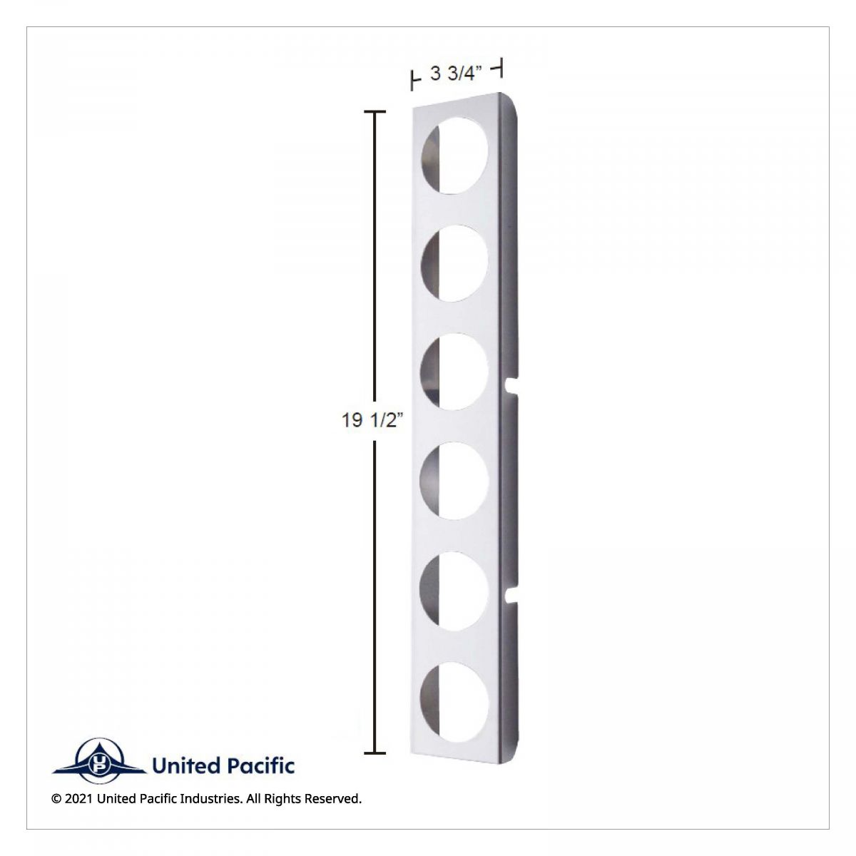 Peterbilt Stainless Rear Air Cleaner Bracket Only - 12 Light Cutouts - Thumbnail 2