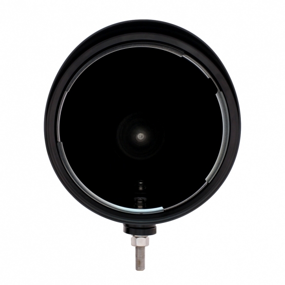 Black "BILLET" Style Groove Headlight Housing With Visor - Thumbnail 2